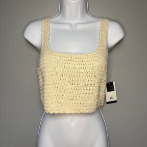 NWT Rip Curl Oceans Together Ivory Crochet Crop Top Sz M